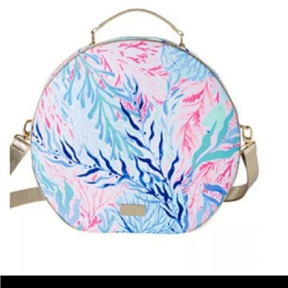 💕SOLD💕 Lilly Pulitzer Kaleidoscope Coral Hatbox Carry On Luggage NWOT - Picture 3 of 8